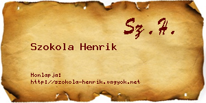 Szokola Henrik névjegykártya