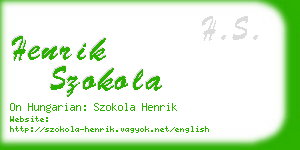 henrik szokola business card